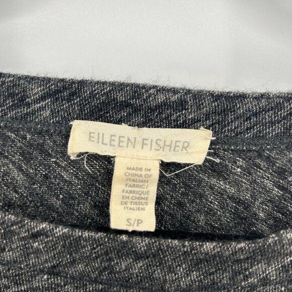 EILEEN FISHER *FLAWED* Heather Gray Organic Cotton Virgin Wool Shirt Dress Small - Picture 4 of 7